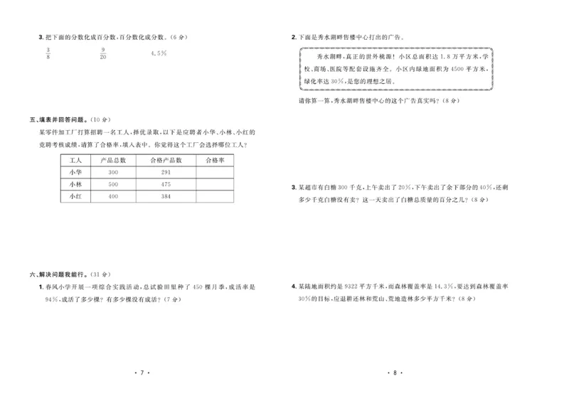 《核心课堂》6年级数学上册（冀教版）夹卷_2024年人教版小学数学一二三四五六年级上册下册期中期末试a0747_小学全科《同步练习+精品试卷》打包下载（1-6年级单元月考期中期末试卷）