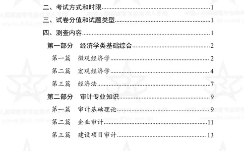 3、审计专业科目考试大纲_军队文职(1)_08.备考分数线等信息_新版军队文职考试大纲