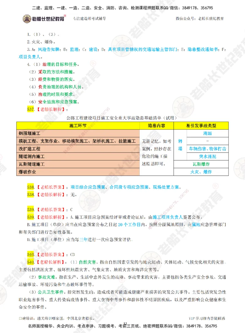 08老船长一建公路&mdash;&mdash;点题强化直播08-答案_2026年一级建造师_2026年一建公路_2025年一建公路SVIP_04-冲刺串讲✿考点强化✿小灶集训_21-公路《点题强化班》老船长JQ推荐_讲义