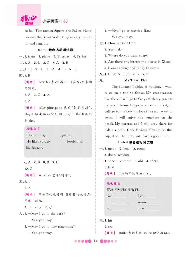 《核心课堂》5年级英语上册（冀教版）小册_2024年人教版小学数学一二三四五六年级上册下册期中期末试a0747_小学全科《同步练习+精品试卷》打包下载（1-6年级单元月考期中期末试卷）
