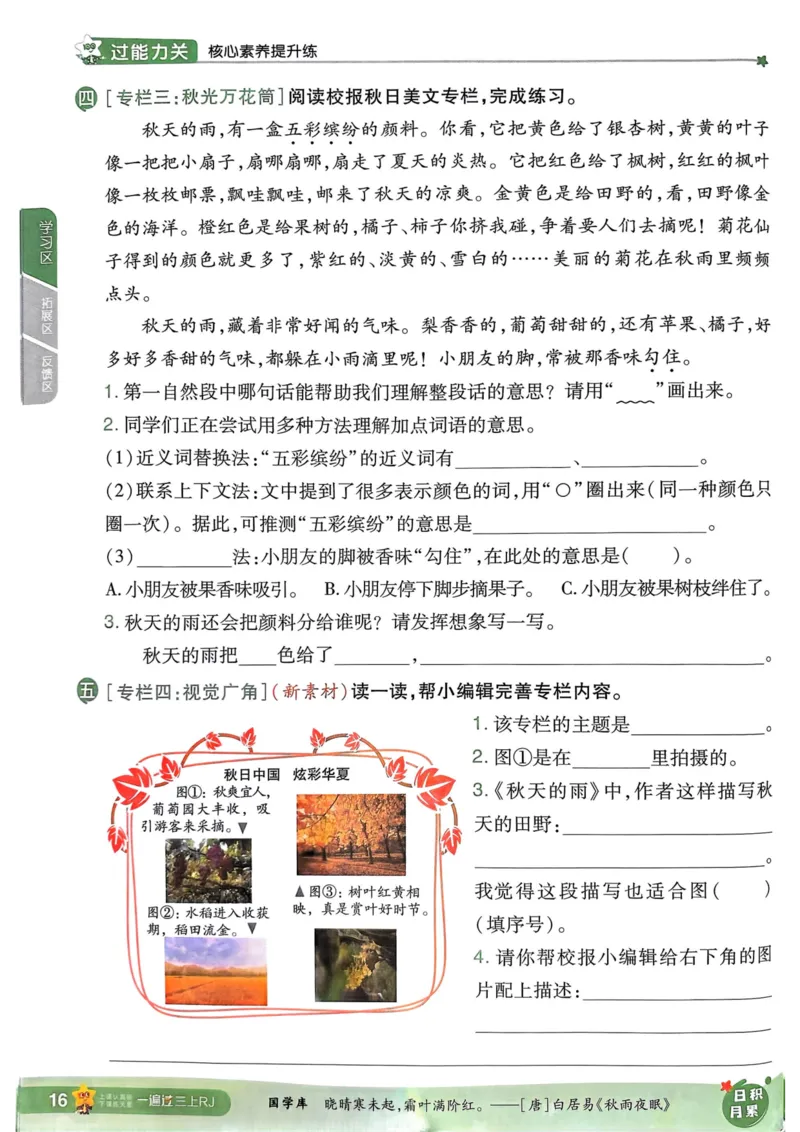 25秋一遍过3上语文