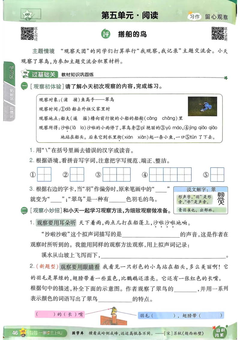 25秋一遍过3上语文