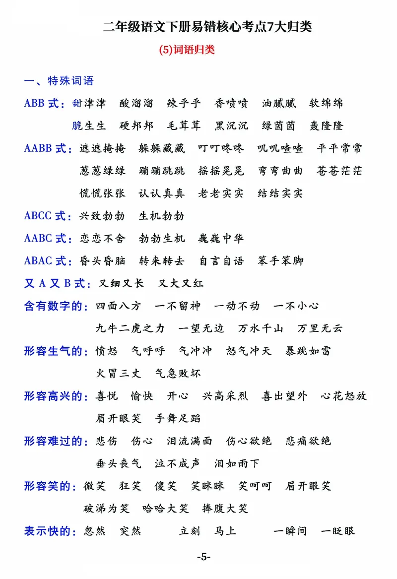 2.8-23春二年级语文下易错核心考点7大归类(1)_二年级上下册资料_小学二年级学习资料-25年更新版_2-02、小学二年级语文下册_2-2-1、复习、知识点、归纳汇总_语文知识点（归类汇总）
