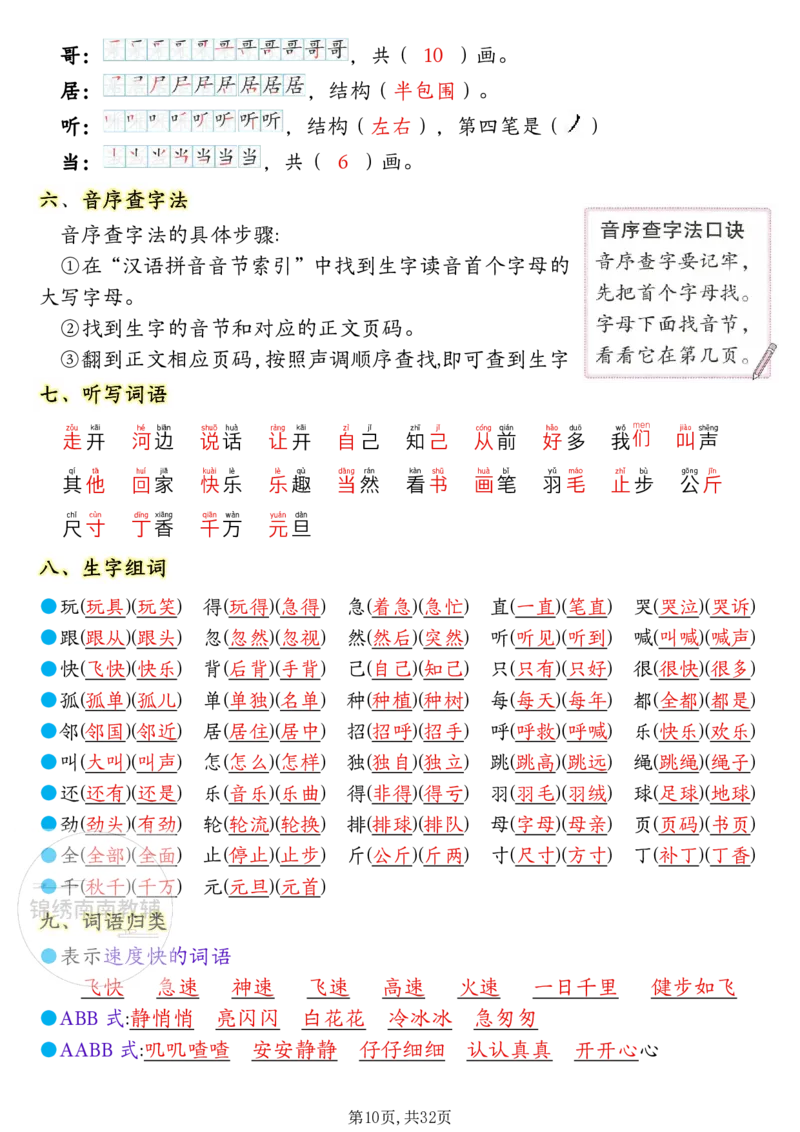 1157一年级（下）语文1-8单元考点知识背记（32页）(1)_一年级上下册资料_一年级下册小红书同款资料_一下数学