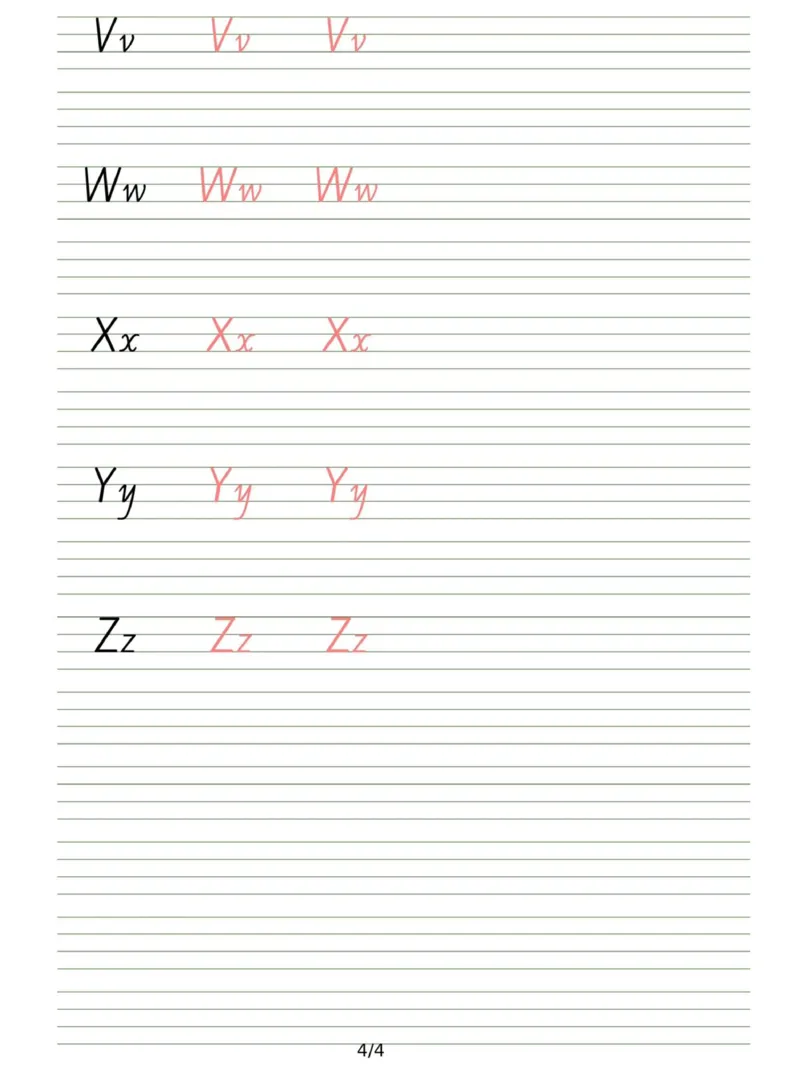 英文字帖-英文26个字母描红练习_幼小语数英专项资料_幼小英语数字，字母