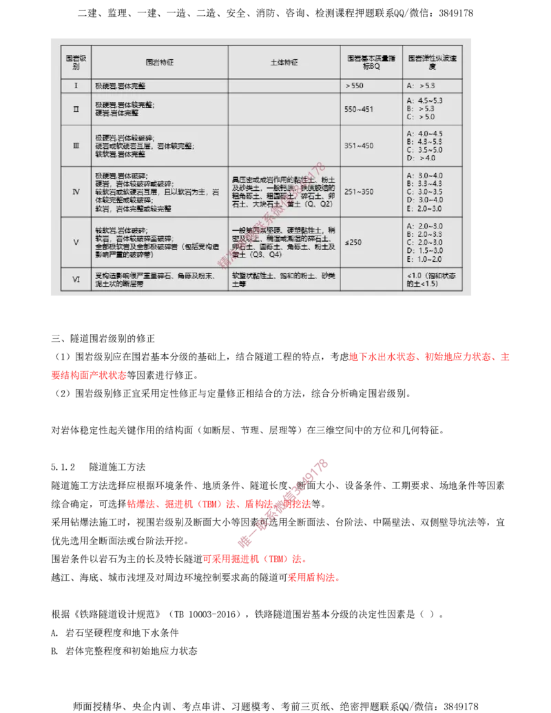 01.26-第5章-5.1-隧道围岩分级与施工方法_2026年一级建造师_2026年一建铁路_2025年一建铁路SVIP_02-基础精讲✿高端面授✿深度强化_11-铁路《天一精讲班》陈士甲KL_05.第五章