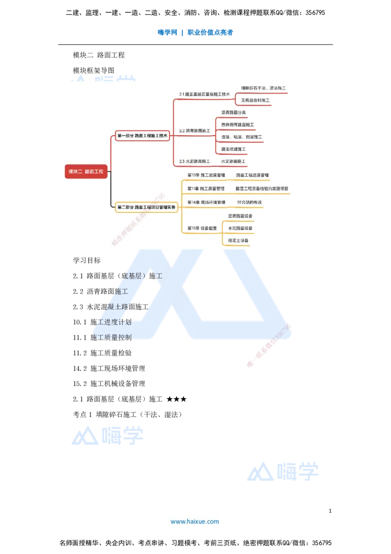 08.2025黄铃-考前拔分速成-（7）模块二路面工程1_2026年一级建造师_2026年一建公路_2025年一建公路SVIP_04-冲刺串讲✿考点强化✿小灶集训_23-公路《考前拔分速成》黄铃HX_讲义