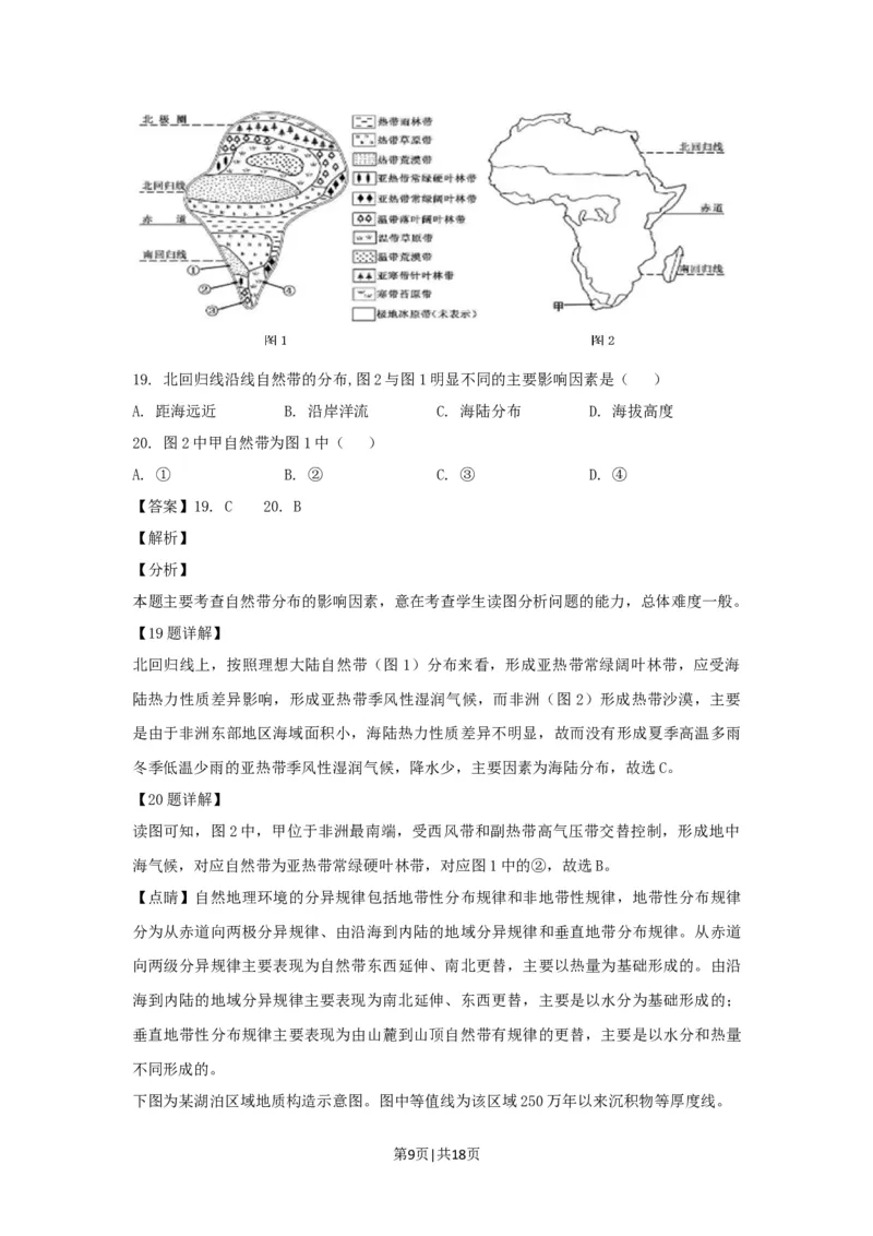 2019年高考地理试卷（浙江）（4月）（解析卷）_地理历年高考真题_新&middot;Word版2008-2025&middot;高考地理真题_地理（按年份分类）2008-2025_2019&middot;地理高考真题