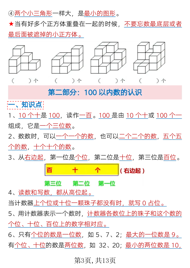 1003全册重难点知识汇总一下数学_一年级上下册资料_一年级下册小红书同款资料_一下数学_25年一下数学资料