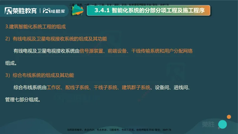 3.4智能化系统工程施工技术1（PPT版）_2026年一级建造师_2026年一建机电_2025年一建机电SVIP_02-基础精讲✿高端面授✿深度强化_12-机电《教材精讲班》王峰RS推荐_讲义