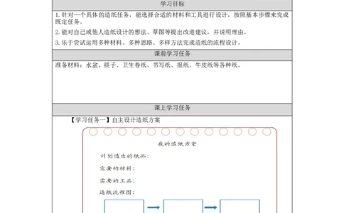 1111三年级科学(湘科版)我们来造纸(一)-3学习任务单_三年级上下册资料_小学三年级学习资料-25年更新版_3-09、小学三年级科学上册_湘科版_学习任务单