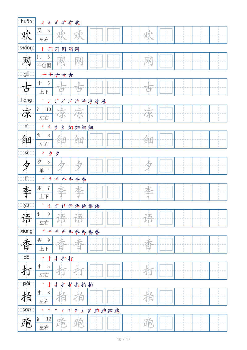 1024一年级下册生字表200个，字帖17页（偏旁部首笔顺拼音）_一年级上下册资料_一年级下册小红书同款资料_一下数学