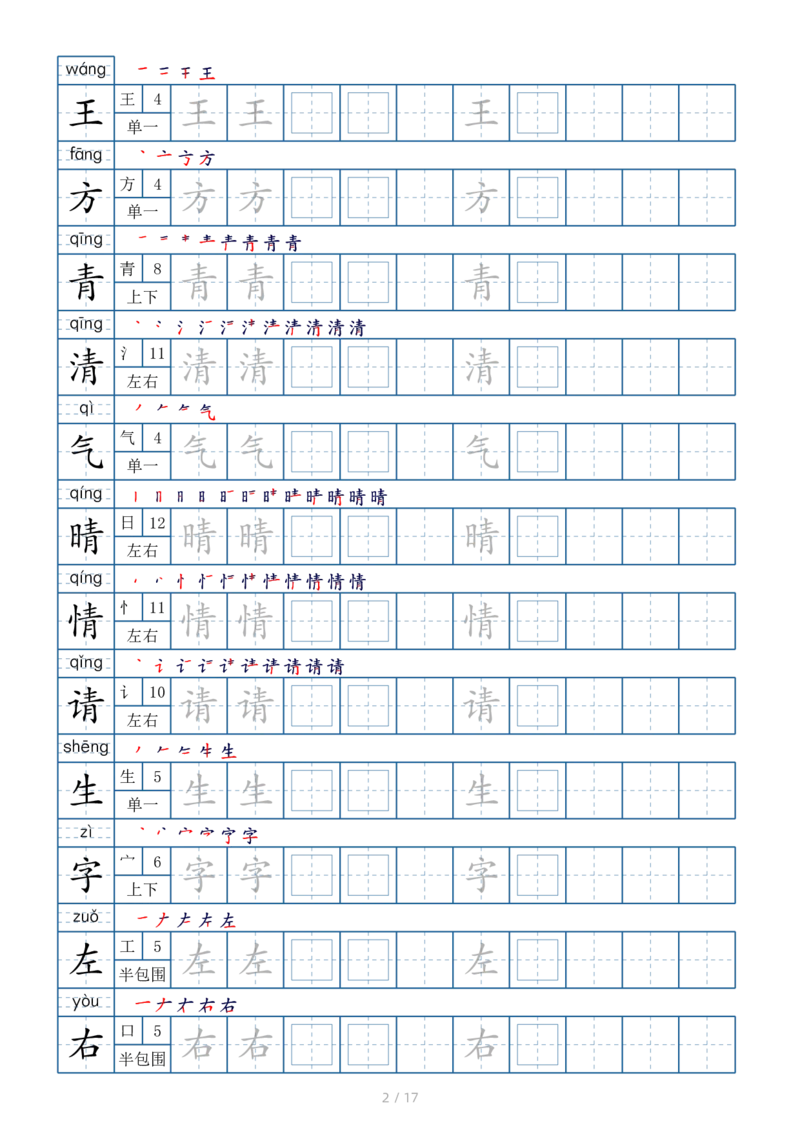 1024一年级下册生字表200个，字帖17页（偏旁部首笔顺拼音）_一年级上下册资料_一年级下册小红书同款资料_一下数学