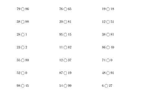 (100以内的数比大小)1000题_小学数学口算竖式脱式计算应用题一二三四五六年级上下册电_小学数学口算题库电子版（1-6）_小学数学口算一年级_口算1年级下册17000题