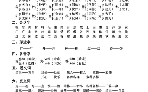 2.6一年级语文单元知识盘点_一年级上下册资料_小学一年级学习资料-25年更新版_1-02、小学一年级语文下册_3-6-2-1、复习、知识点、归纳汇总_部编（人教）版_精品总结类资料（背读类）