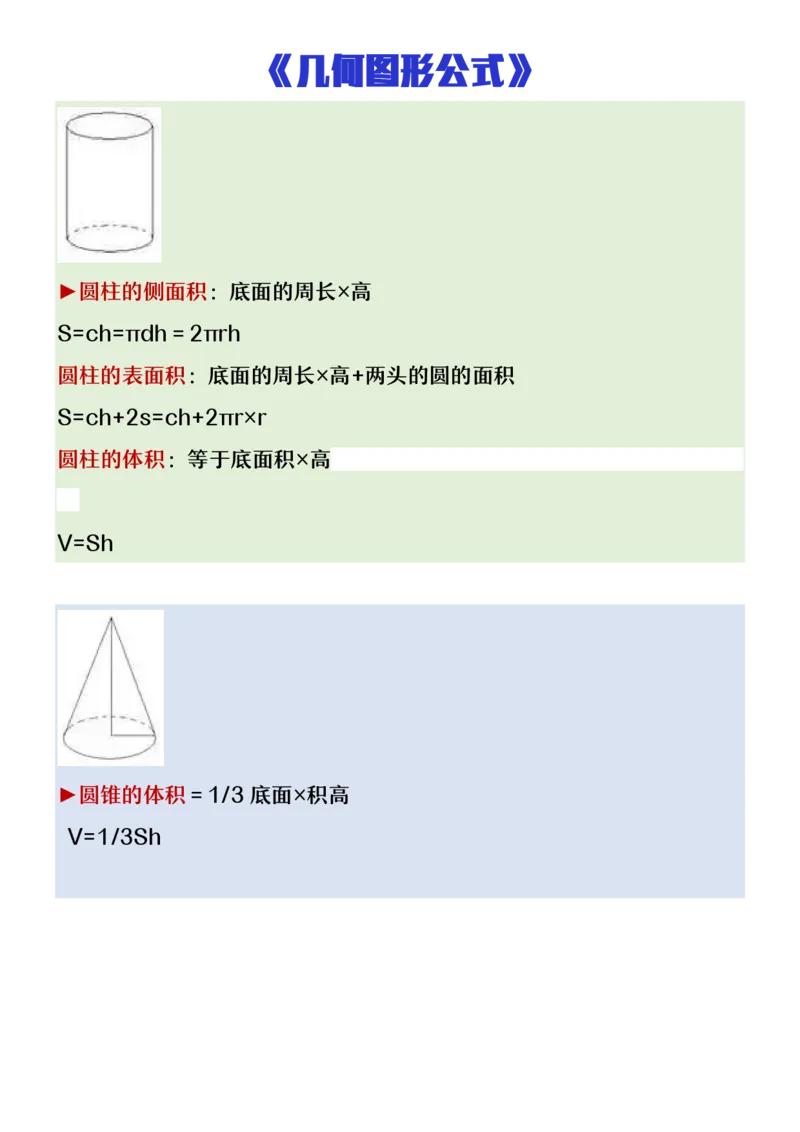 2025秋新版六年级上册数学必背几何图形公式大全_六上数学25秋