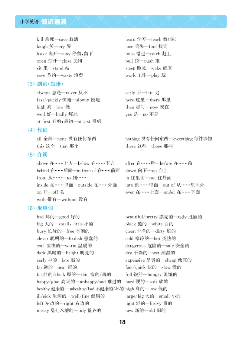 【小学英语】知识通典（人教版）
