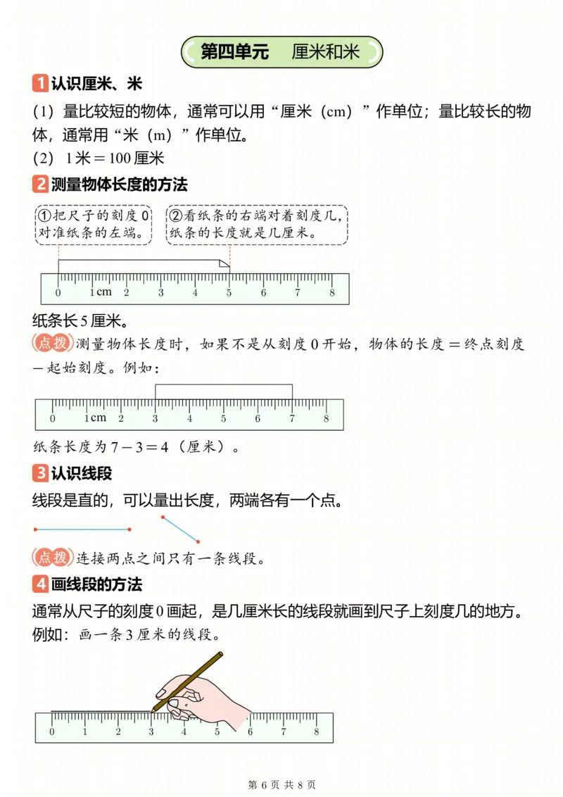 25新二上数学预习重要知识点汇总（人教）8页_二上数学25秋
