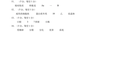 生物（安徽卷）（参考答案）_2025年初中《中考第一次模拟》全国各地区模拟卷（8科全）(1)_2025年《中考第一次模拟卷》初中生物_安徽&radic;
