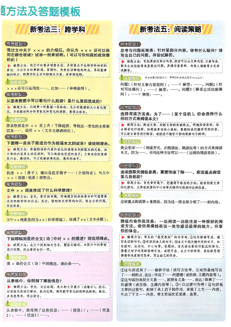 一年级新考法答题模板_26版高效阅读88篇一年级