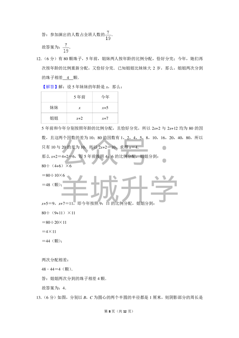 2015年第十三届小学&ldquo;希望杯&rdquo;全国数学邀请赛试卷（六年级第1试）_希望杯IHC_往届_六年级