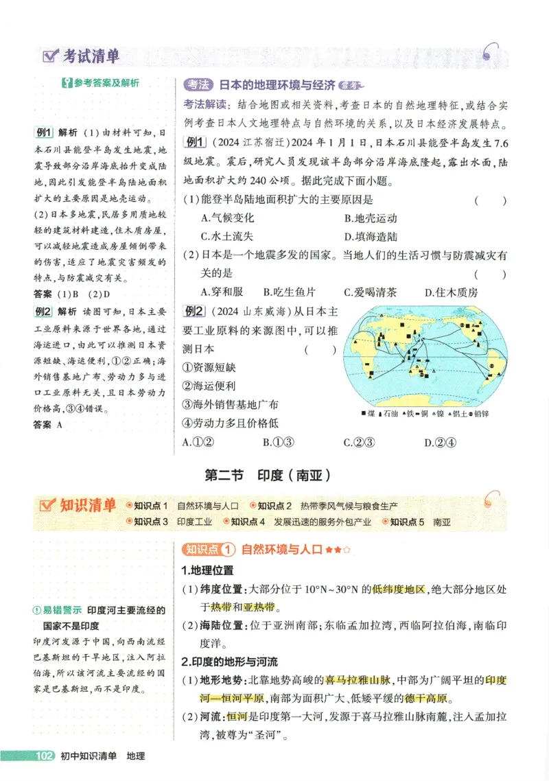 2026版53初中知识清单-地理