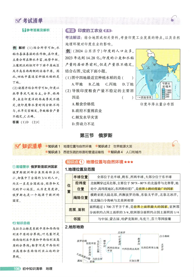 2026版53初中知识清单-地理