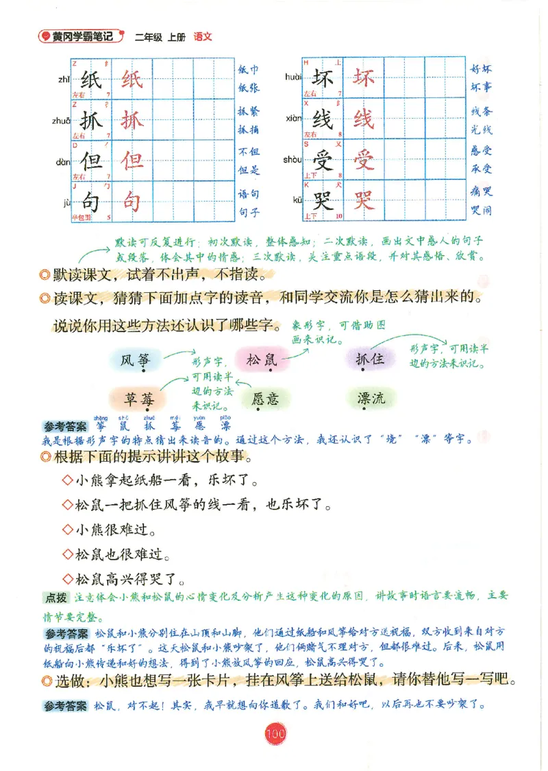 一升二新版语文课堂笔记_小学全网线上同款资料_k92_语文