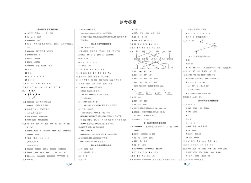 《核心期末》数学4年级上册RJ版_2024年人教版小学数学一二三四五六年级上册下册期中期末试a0747_小学全科《同步练习+精品试卷》打包下载（1-6年级单元月考期中期末试卷）_期末总复习