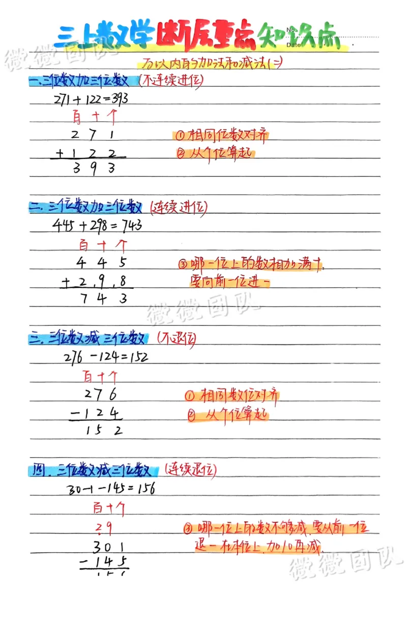 三上数学手写笔记_小学全网线上同款资料_23号资料93阅兵_三年级资料