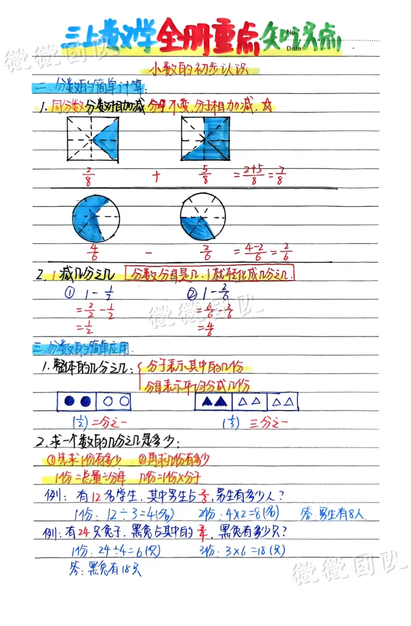 三上数学手写笔记_小学全网线上同款资料_23号资料93阅兵_三年级资料