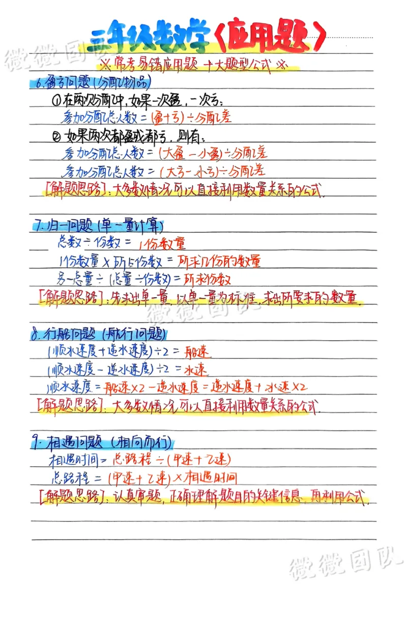 三上数学手写笔记_小学全网线上同款资料_23号资料93阅兵_三年级资料