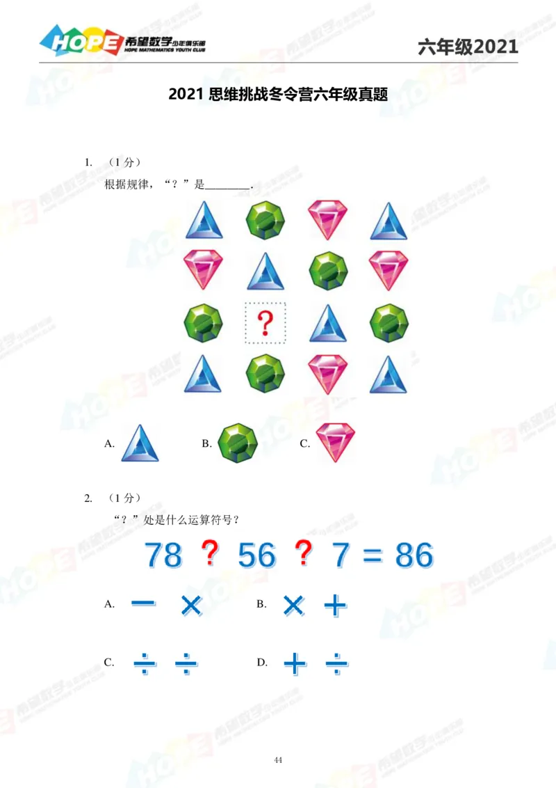 2024年6年级完整版_希望杯IHC