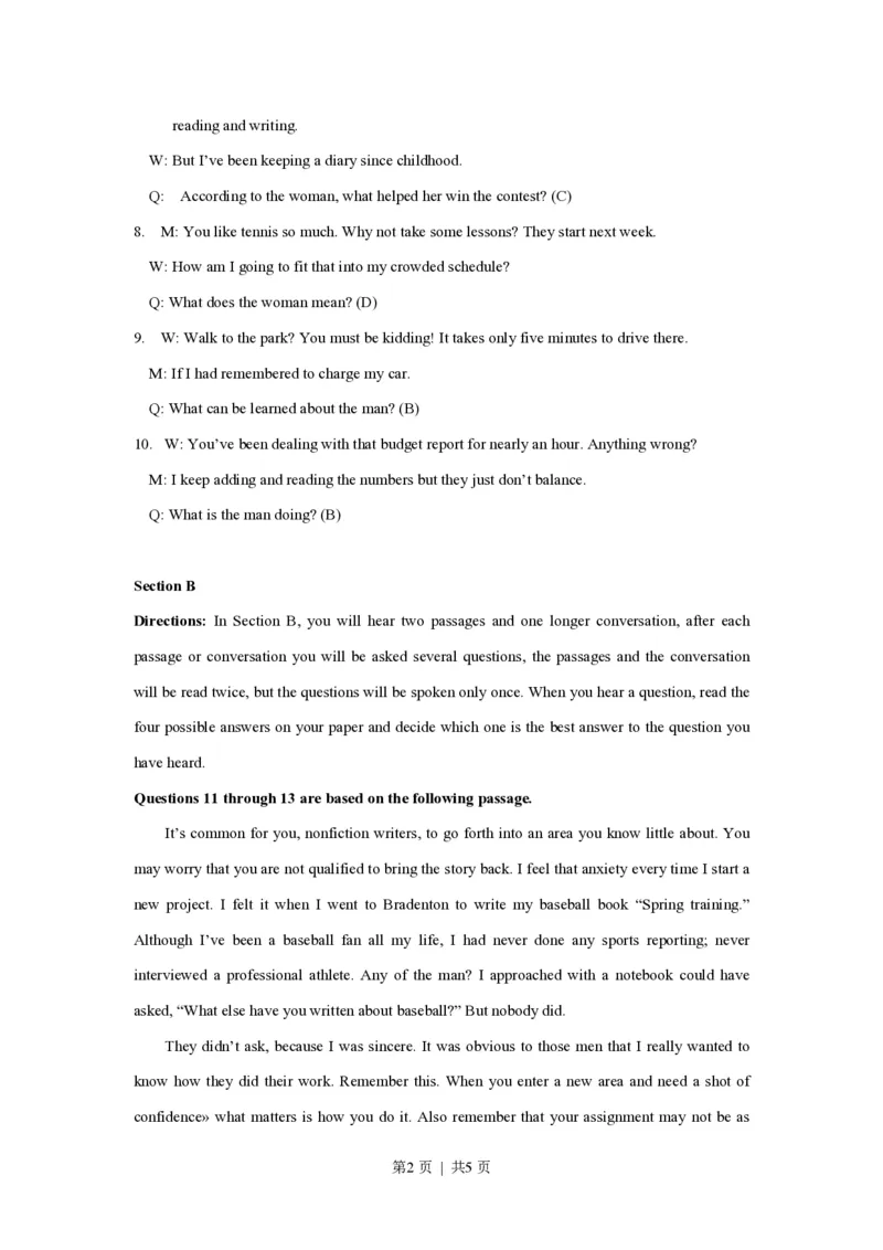 2019年高考英语试卷（上海）（秋考）（答案卷）_英语历年高考真题_新&middot;PDF版2008-2025&middot;高考英语真题_英语（按省份分类）2008-2025_2008-2023&middot;（上海）英语高考真题