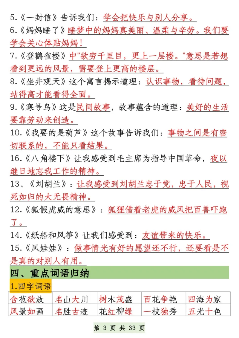 一升二语文暑假预习知识汇总_二上数学25秋
