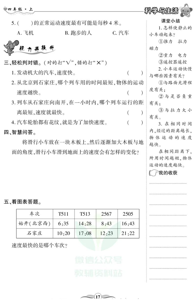 智能训练&middot;科学四年级上册冀人版_2024年人教版小学数学一二三四五六年级上册下册期中期末试a0747_小学全科《同步练习+精品试卷》打包下载（1-6年级单元月考期中期末试卷）_小学科学