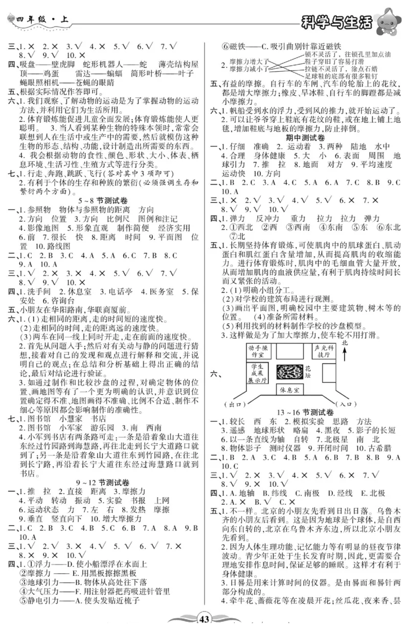 智能训练&middot;科学四年级上册冀人版_2024年人教版小学数学一二三四五六年级上册下册期中期末试a0747_小学全科《同步练习+精品试卷》打包下载（1-6年级单元月考期中期末试卷）_小学科学