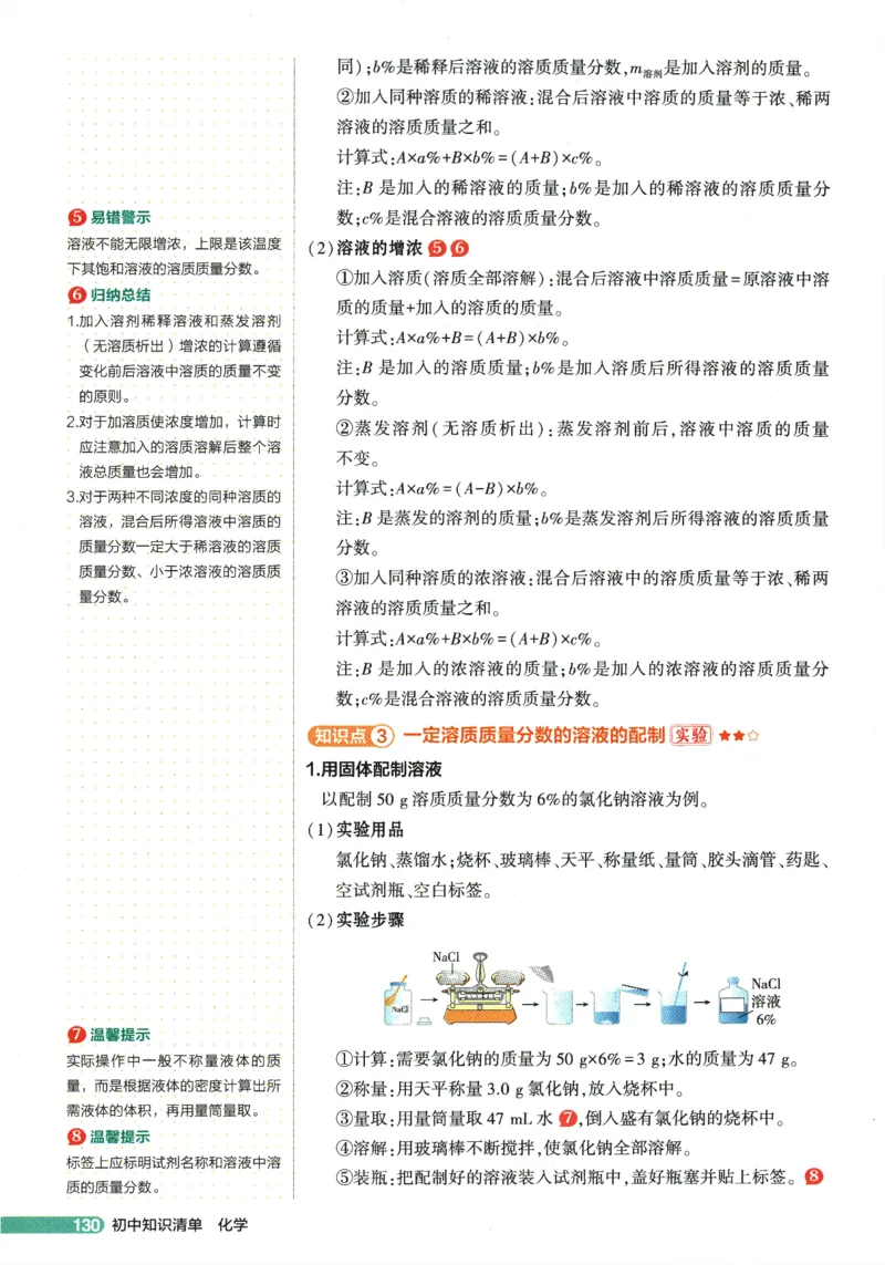 2026版53初中知识清单-化学