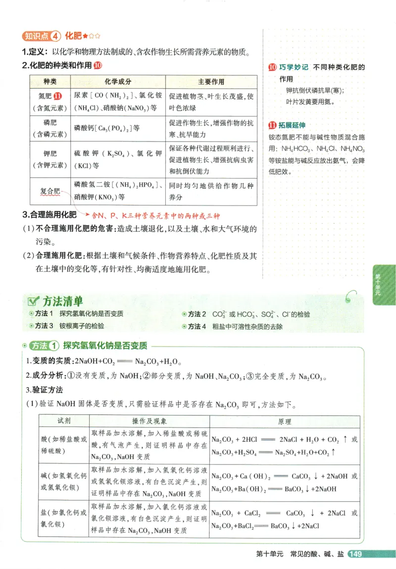 2026版53初中知识清单-化学