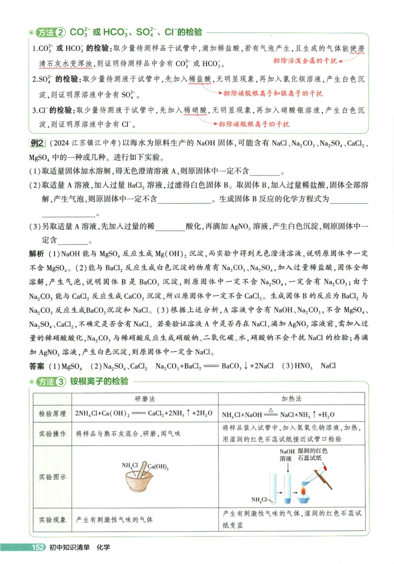 2026版53初中知识清单-化学