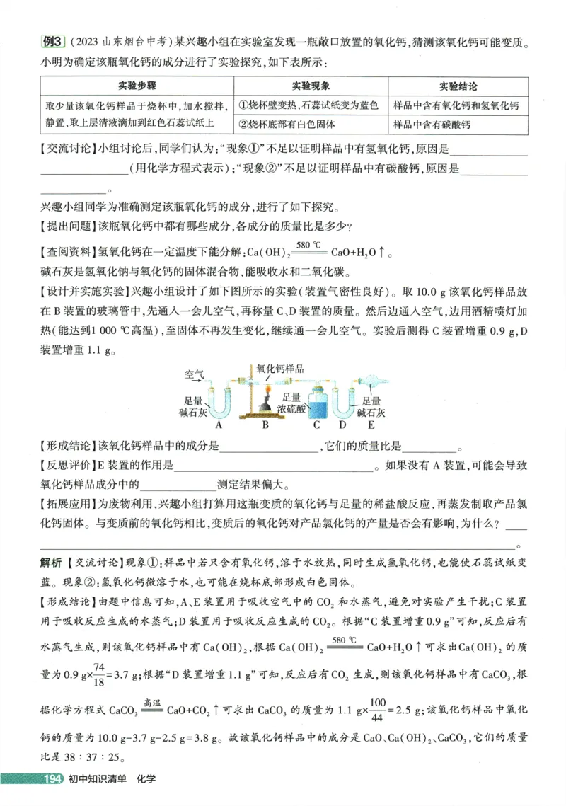 2026版53初中知识清单-化学