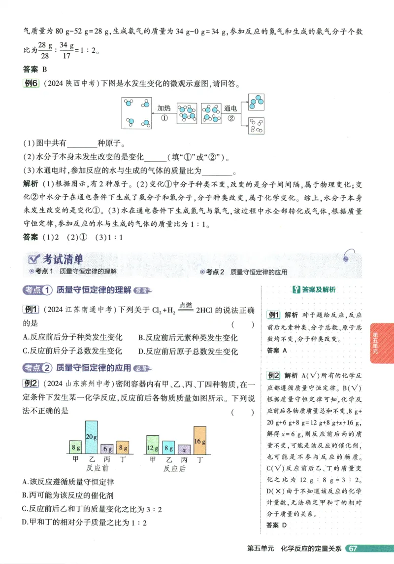2026版53初中知识清单-化学