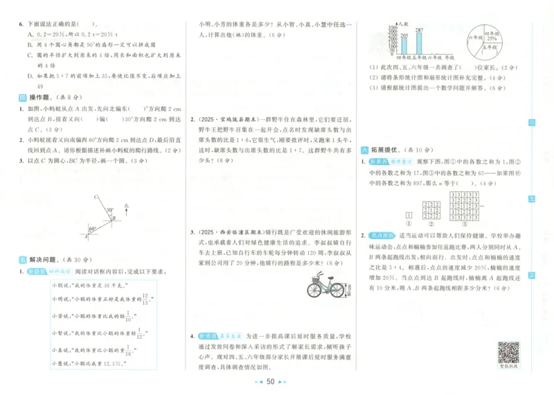 2025秋亮点给力大试卷数学6上RJ