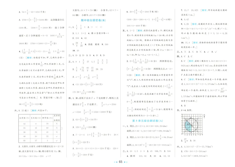2025秋亮点给力大试卷数学6上RJ