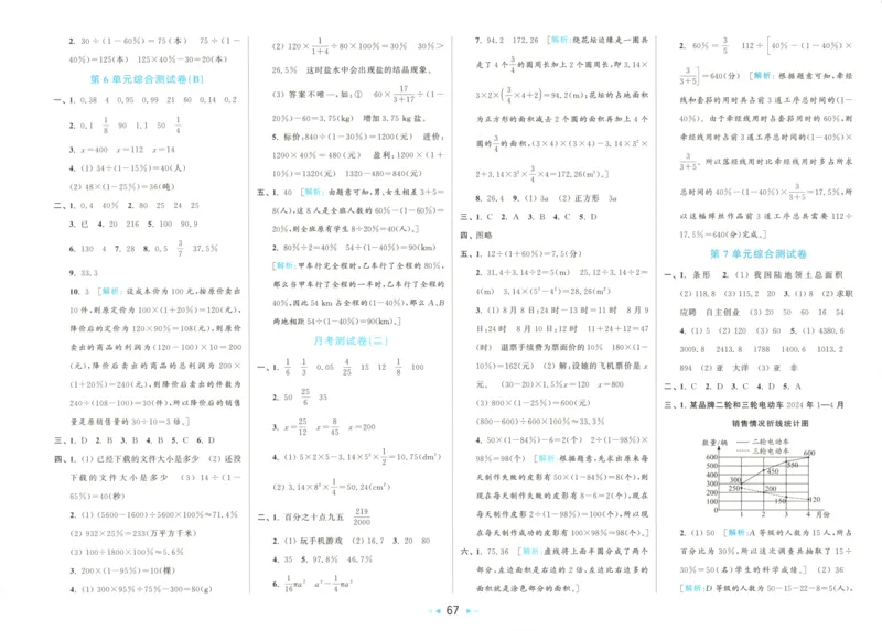 2025秋亮点给力大试卷数学6上RJ