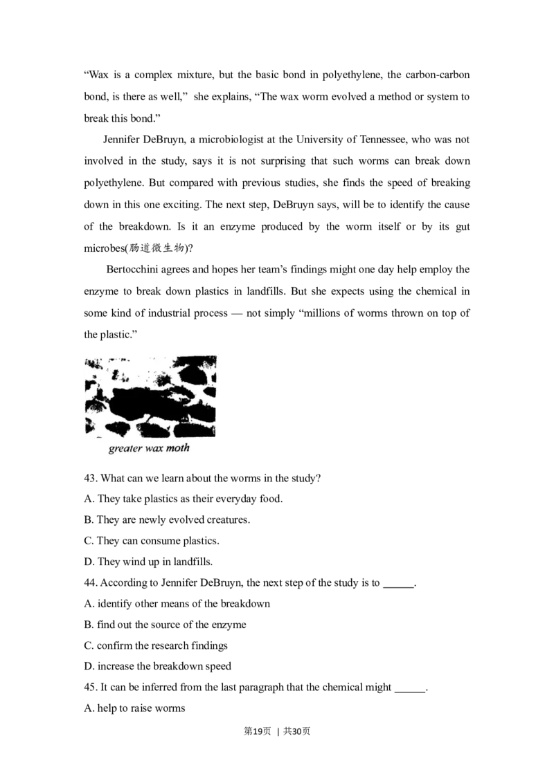 2018年高考英语试卷（北京）（机考无听力）（解析卷）_英语历年高考真题_新&middot;Word版2008-2025&middot;高考英语真题_英语（按年份分类）2008-2025_2018&middot;高考英语真题