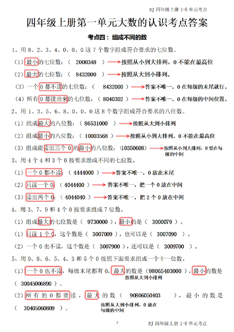 4_（四）上考点1-8单元答案-_小学全网线上同款资料_11号