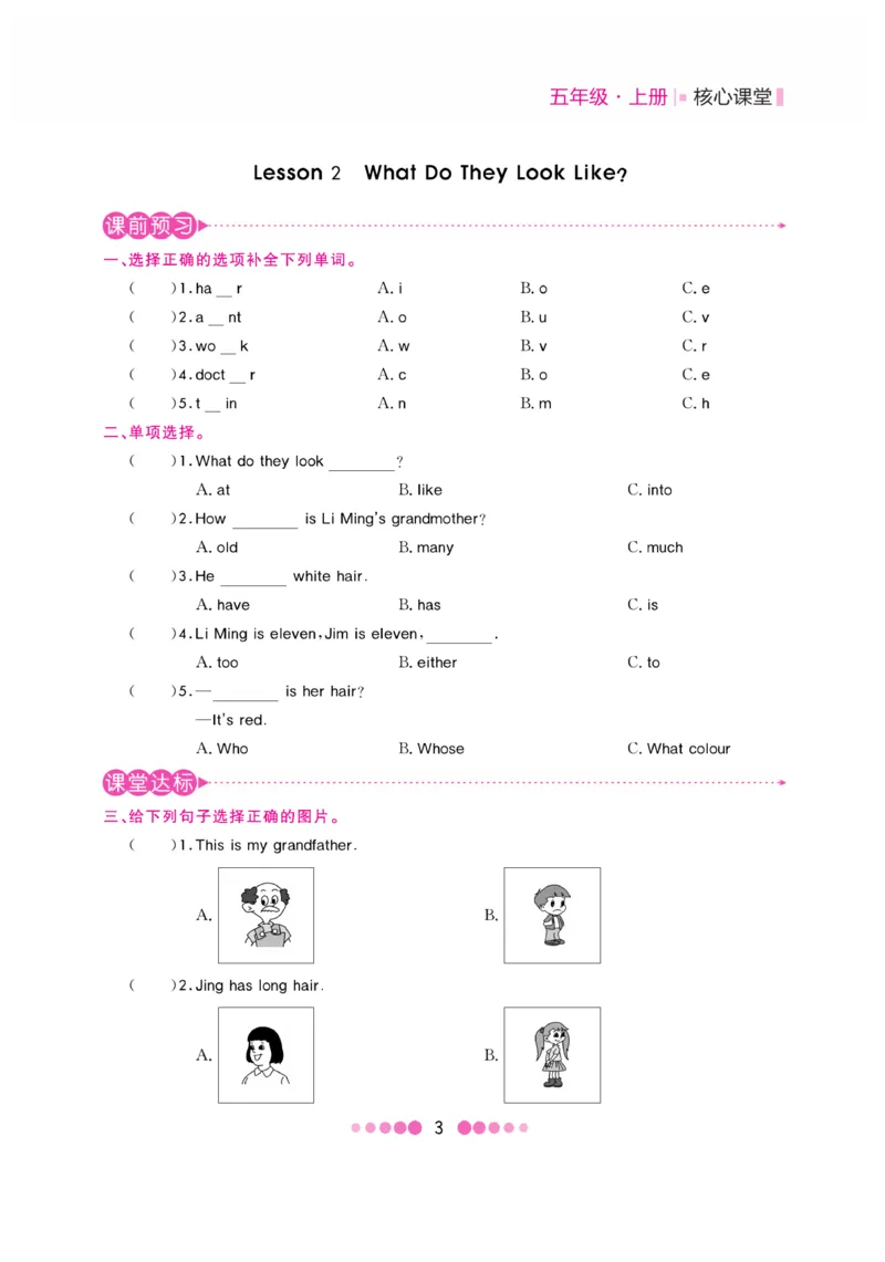 《核心课堂》5年级英语上册（冀教版）书_2024年人教版小学数学一二三四五六年级上册下册期中期末试a0747_小学全科《同步练习+精品试卷》打包下载（1-6年级单元月考期中期末试卷）