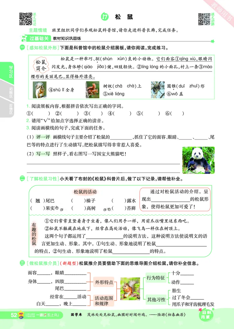 2025秋一遍过语文RJ5上主书_五年级上册