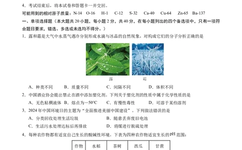 化学（广西卷）（考试版A4）_2025年初中《中考第一次模拟》全国各地区模拟卷（8科全）(1)_2025年《中考第一次模拟卷》初中化学_广西&radic;